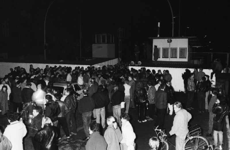 Opening of a border crossing on Invalidenstrasse after the fall of the Berlin Wall in East Germany