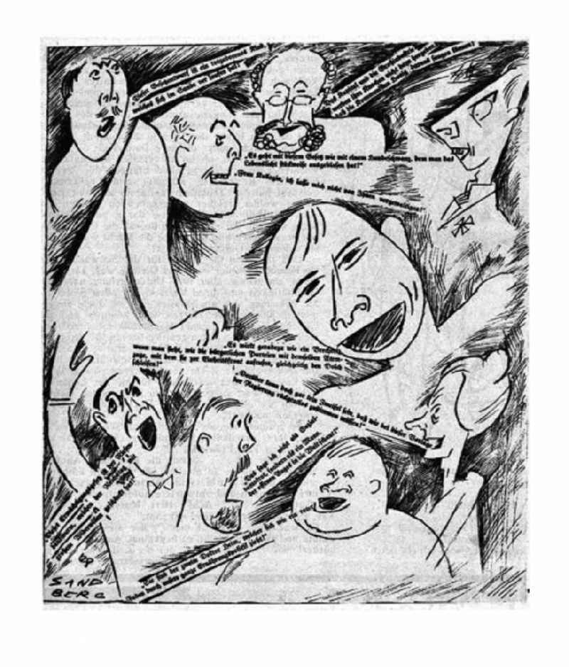 Graphic by Herbert Sandberg 'When the Reichstag comes into operation, the hecklers Report'