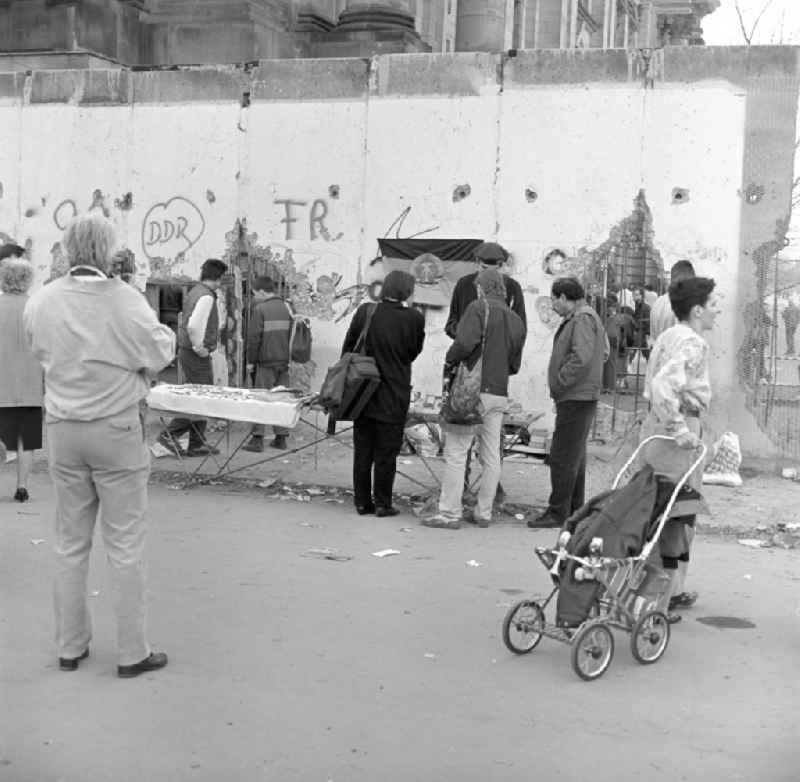 Souvenir sellers at the Berlin Wall in Berlin