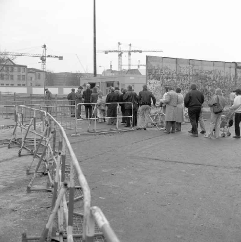 Border crossing for pedestrians on West Berlin right from the Brandenburg Gate in Berlin-Mitte