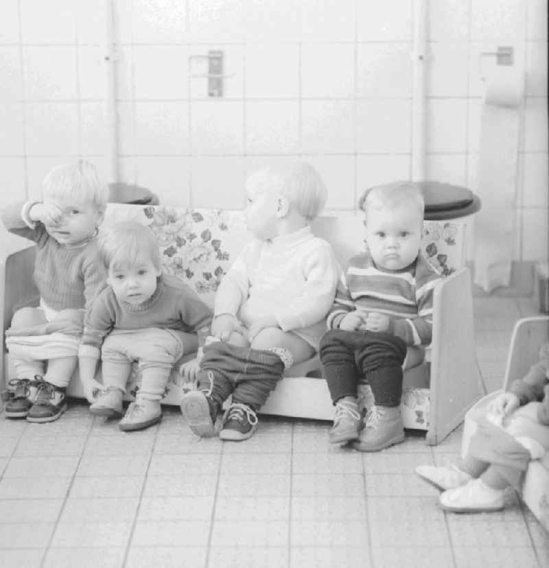 Common pot sitting in a daycare center in Berlin, the former capital of the GDR, the German Democratic Republic