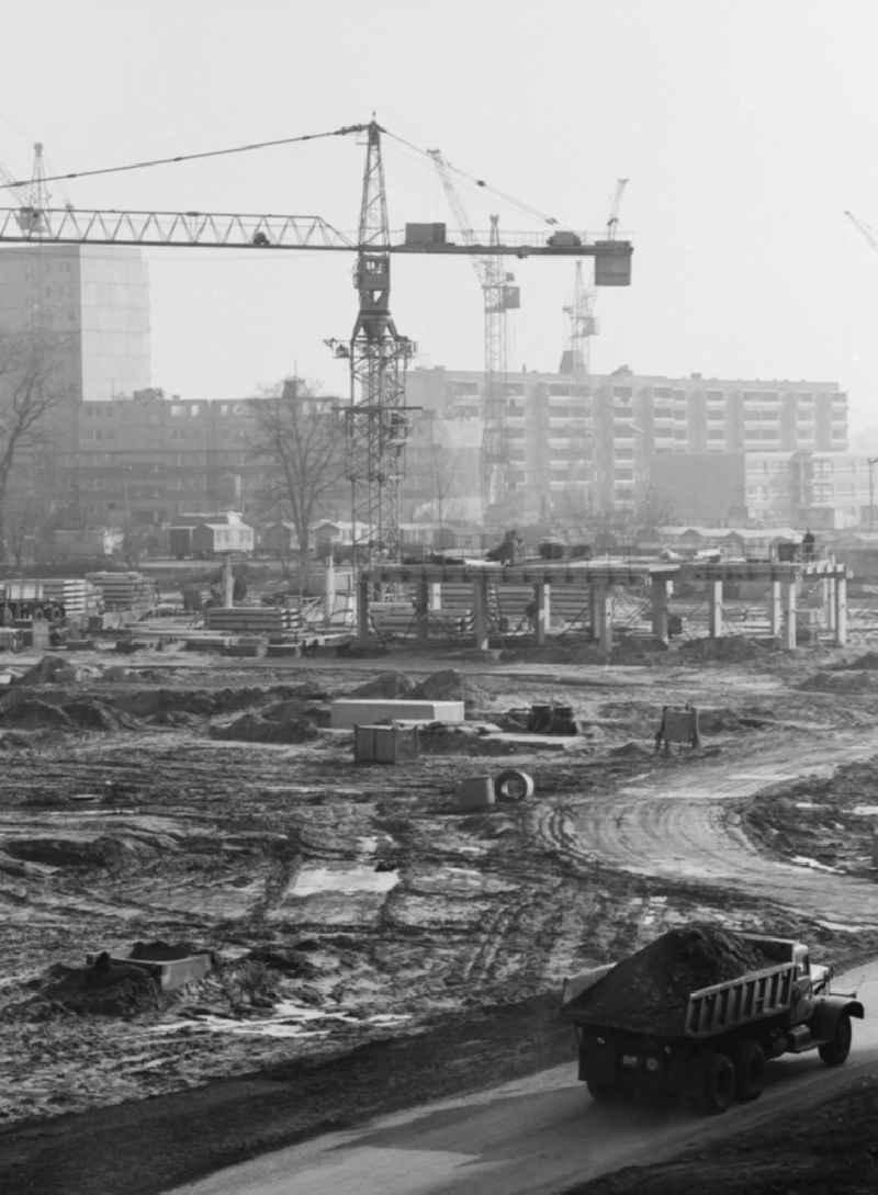Construction site in the development area in Berlin Hohenschoenhausen, the former capital of the GDR, the German Democratic Republic