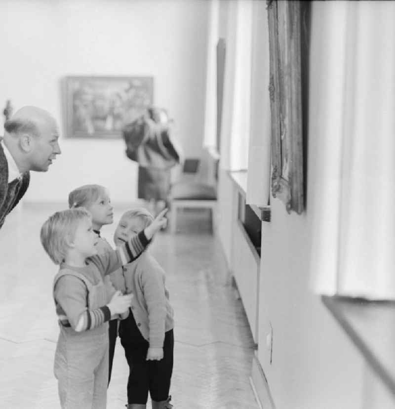 Children visiting the Altes Museum in Berlin, the former capital of the GDR, the German Democratic Republic