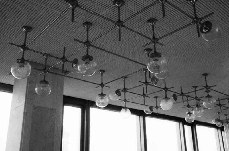 Ceiling lights in the Palace of Republic in Berlin, the former capital of the GDR, the German Democratic Republic. Popularly the Palace of the Republic was also called 'Erich's lamp shop '