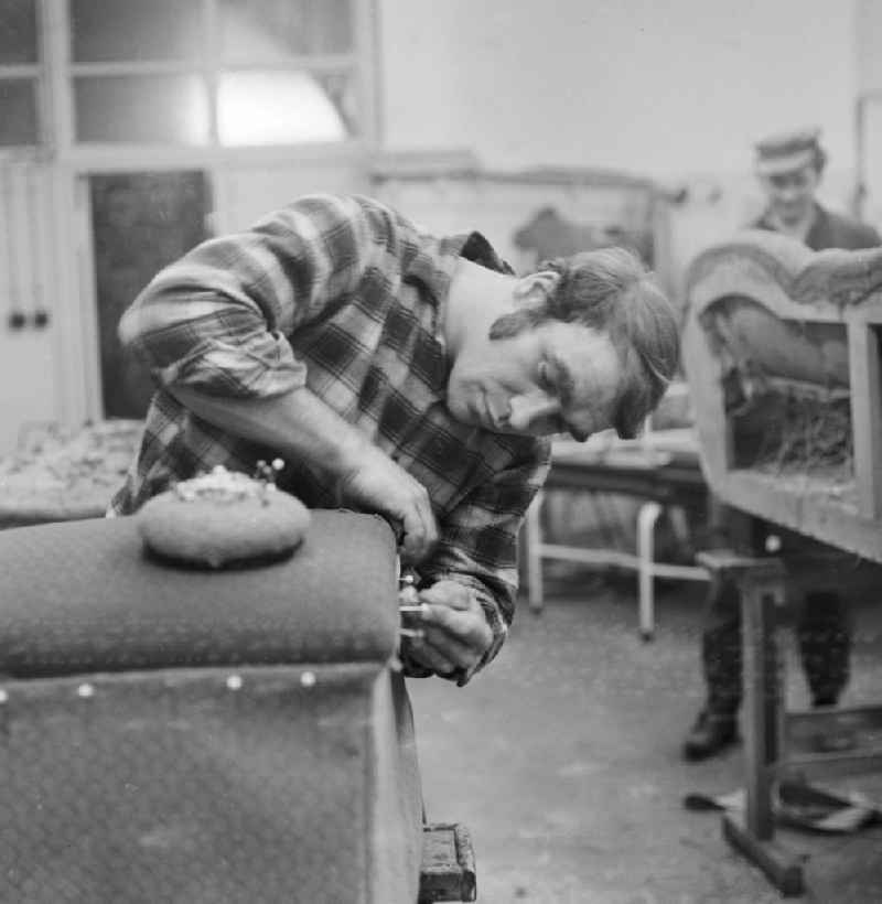 Upholsterers at work in Berlin, the former capital of the GDR, the German Democratic Republic