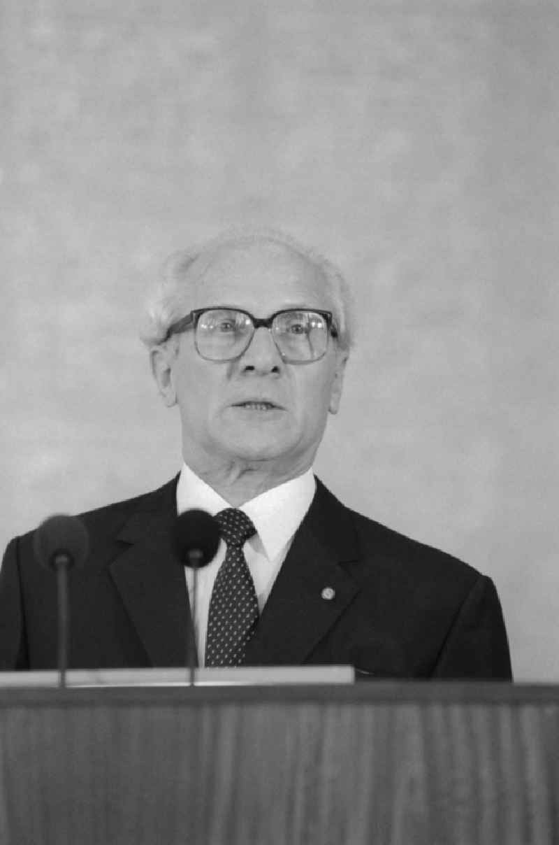 Erich Honecker (1912 - 1994), general secretary of the Central Committee (ZK) of the SED, in Berlin, the former capital of the GDR, the German Democratic Republic