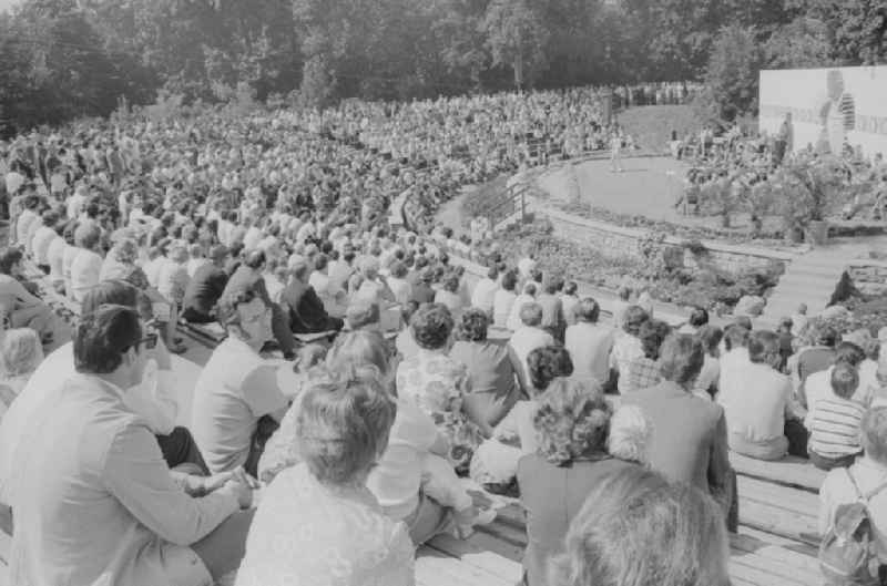 Event on the outdoor stage at the Tierpark Berlin - Friedrichsfelde in Berlin, the former capital of the GDR, the German Democratic Republic