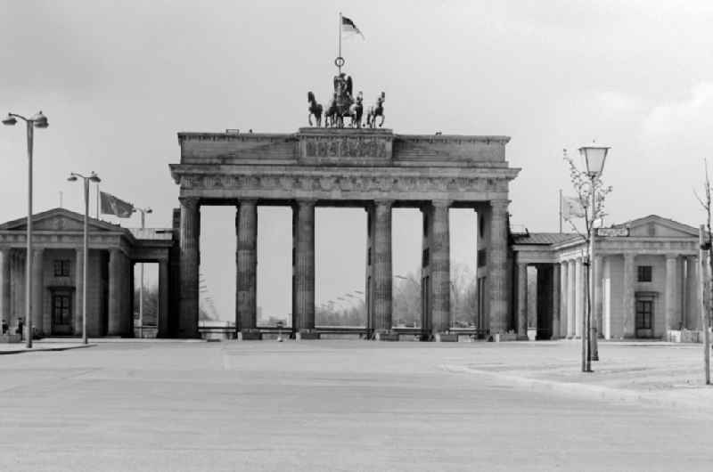 The Brandenburg Gate with Quadriga at the Pariser Platz in Berlin, the former capital of the GDR, the German Democratic Republic
