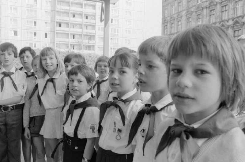 Young Pioneers in Berlin, the former capital of the GDR, the German Democratic Republic