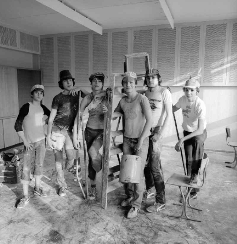 Students in the classroom renovation in a Polytechnic School in Berlin, the former capital of the GDR, the German Democratic Republic