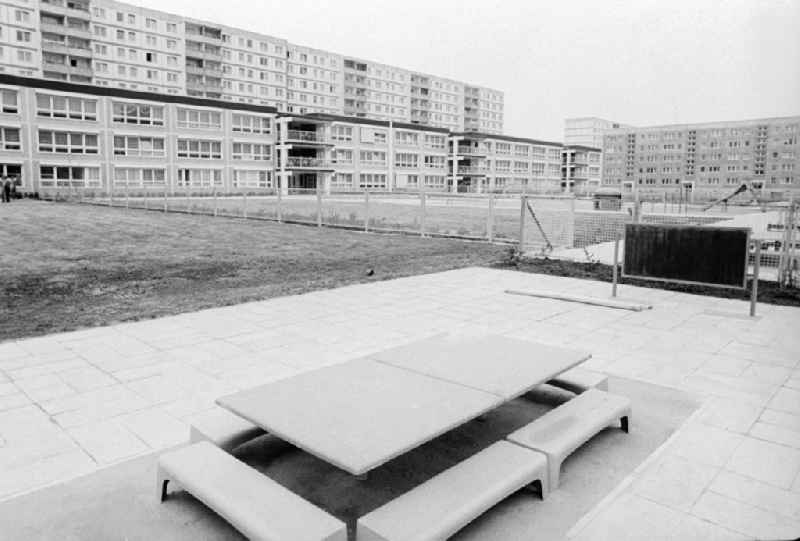 Combined child facilities in the residential area Gensinger street in Berlin, the former capital of the GDR, German democratic republic