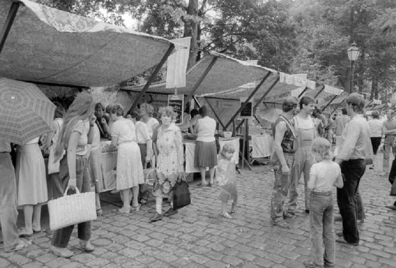 Weekly market on the place Askona in Berlin, the former capital of the GDR, German democratic republic