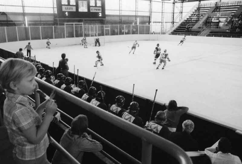 Hockey friendly game in the Berlin sports forum with the play of the SC generator Berlin against the Swedish team Vaestra Froelunda Gothenburg in Berlin, the former capital of the GDR, German democratic republic