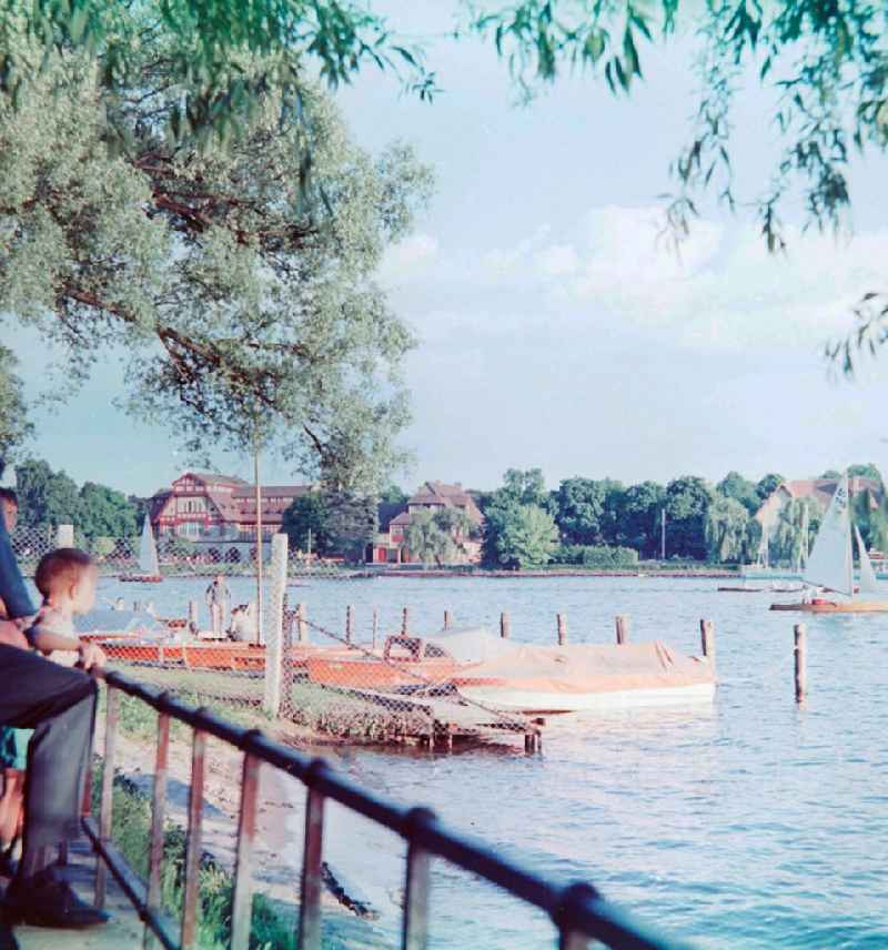 Landing stage in the Mueggelsee in Berlin, the former capital of the GDR, German democratic republic