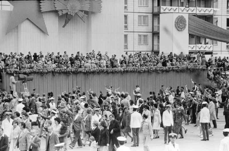 Grandstand of honour for the fighting and holiday of 1 May in Berlin, the former capital of the GDR, German Democratic Republic