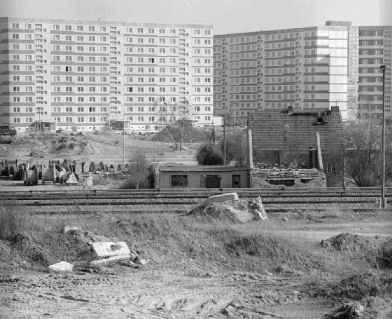 Prefabricated housing estate / new buildings in Berlin-Marzahn in Berlin, the former capital of the GDR, German Democratic Republic