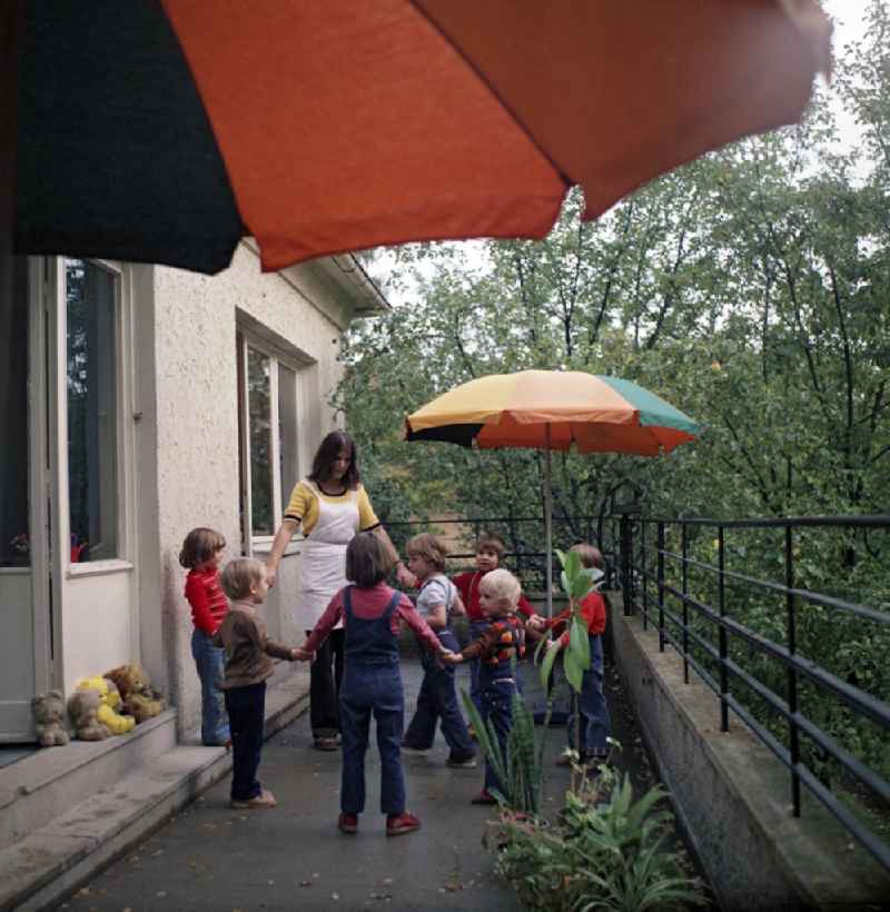 Games and fun with toddlers in kindergarten in the district Pankow in Berlin, the former capital of the GDR, German Democratic Republic