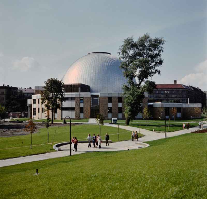 The Zeiss - Planetarium one year before the opening in Prenzlauer Berg in Berlin Eastberlin on the territory of the former GDR, German Democratic Republic. It was built according to the plans of the architect Erhardt Gisske