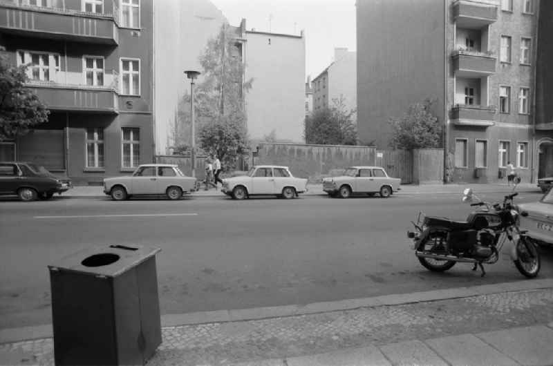 Cars - motor vehicles in a parking lot with the brand Trabant P 6