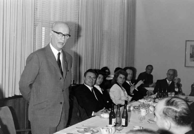 Reception for politician Johannes Dieckmann - President of the DSF Society for German-Soviet Friendship in the Mitte district of Berlin East Berlin on the territory of the former GDR, German Democratic Republic