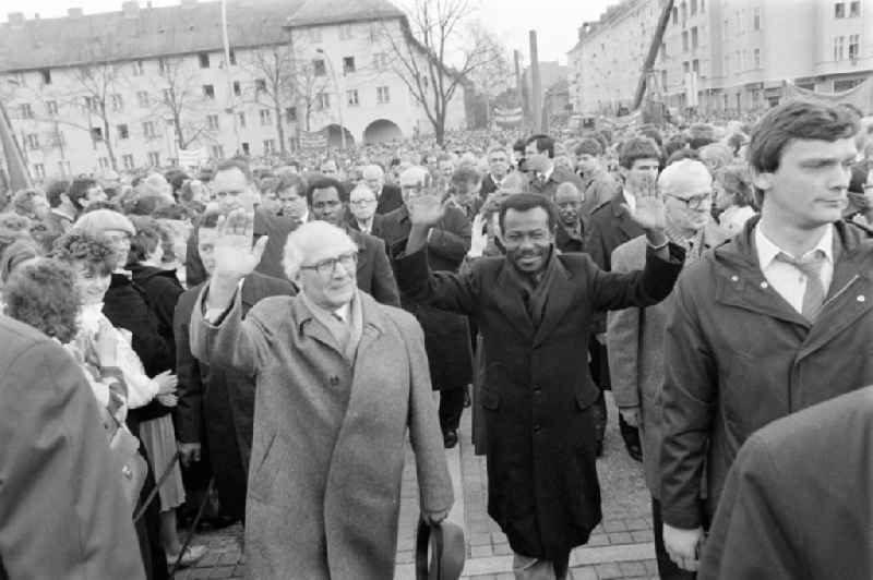 Inauguration of Thaelmannpark with Erich Honecker, General Secretary of the SED, in Berlin