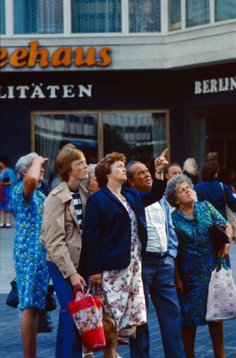 People on Alexanderplatz in East Berlin in the area of the former GDR, German Democratic Republic