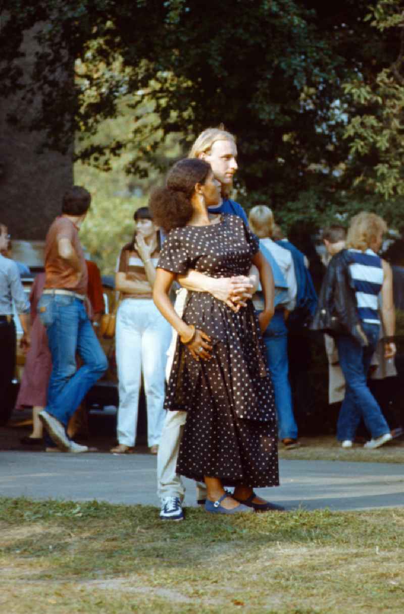 Couple at the Pankefest in Berlin on the territory of the former GDR, German Democratic Republic