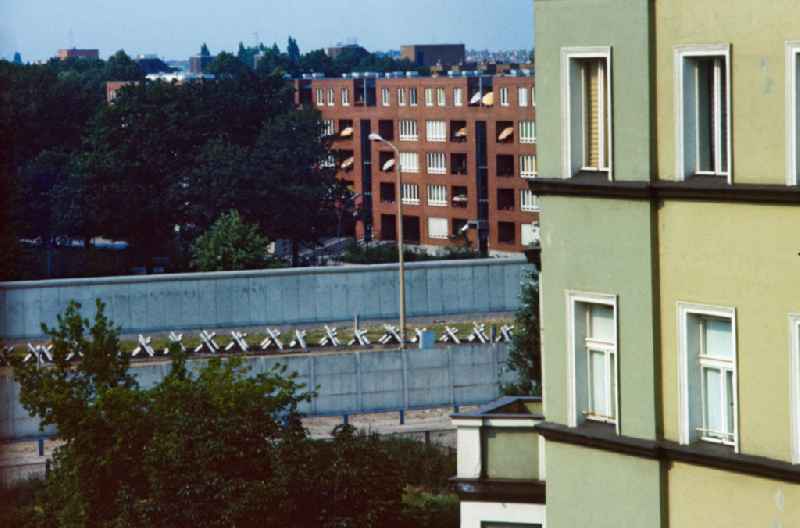 View from Bernauer Strasse of the Wall strip towards West Berlin in the area of the former GDR, German Democratic Republic