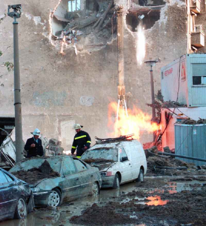 Bomb explosion at an apartment building in Berlin Friedrichshain