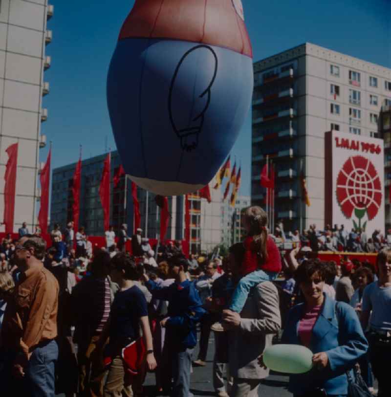 Demonstration on the occasion of the 1st May 1986 as Berlin the capital of the GDR