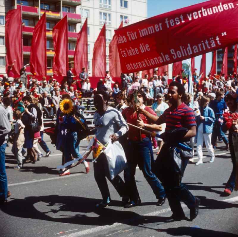 Demonstration on the occasion of the 1st May 1986 as Berlin the capital of the GDR