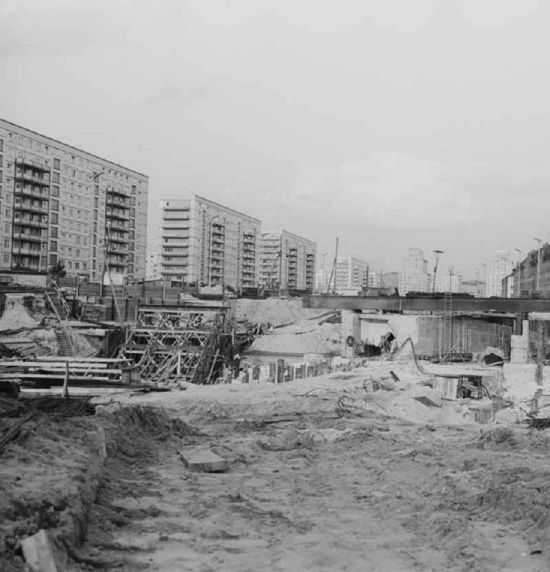 Public Works for the subway and car tunnel at Alexanderplatz in Berlin - Mitte