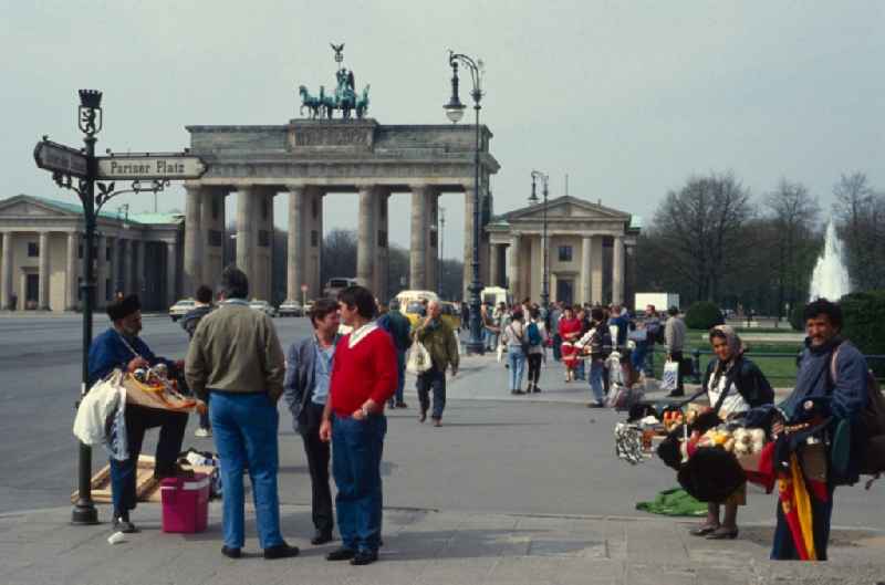 Souvenir sellers at the Brandenburg Gate in Berlin - Mitte at Pariser Platz