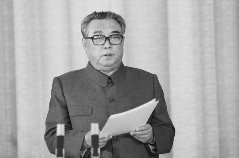 Speech Kim Il- sung - President of the Democratic People's Republic of Korea (North Korea) in the building of the State Council in Berlin - capital of the GDR (German Democratic Republic)