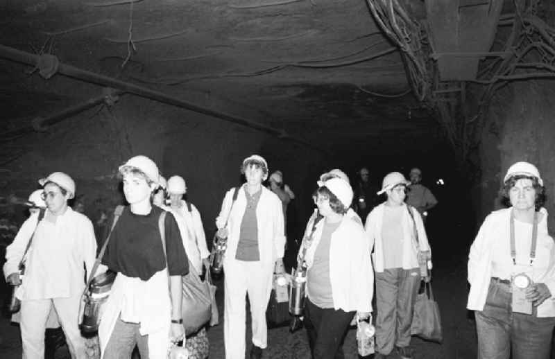 Miners occupy the Bischofferode potash mine in Thuringia to prevent it from closing