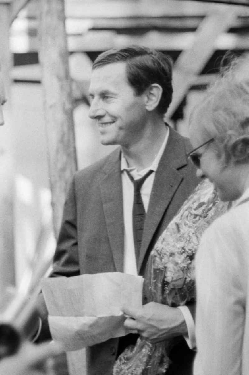 The singer and actor Horst Schulze in Chemnitz in Saxony on the territory of the former GDR, German Democratic Republic. Here at Pentecost meeting of the Youth 1967 in Karl-Marx-Stadt Chemnitz today