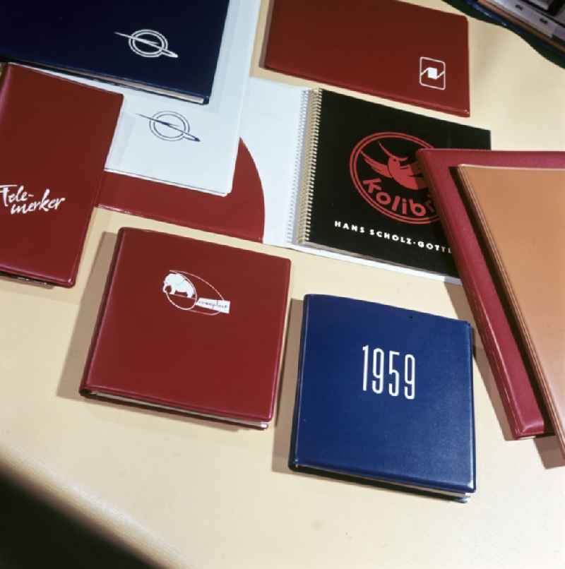 Products made of artificial leather from VEB Cowaplast-Werke Coswig, Saxony in the territory of the former GDR, German Democratic Republic