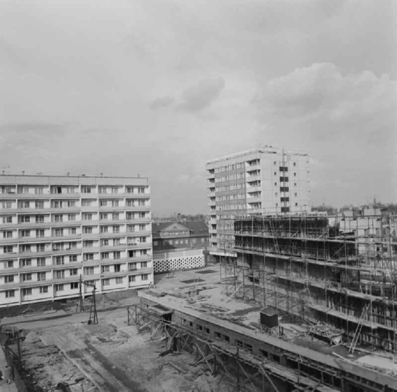 Construction site in a residential area in Cottbus in the state Brandenburg on the territory of the former GDR, German Democratic Republic