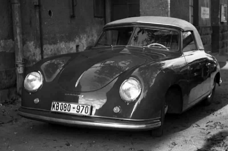 Sports Car Porsche 356 No. 1 Roadster in Dresden in the state Saxony on the territory of the former GDR, German Democratic Republic