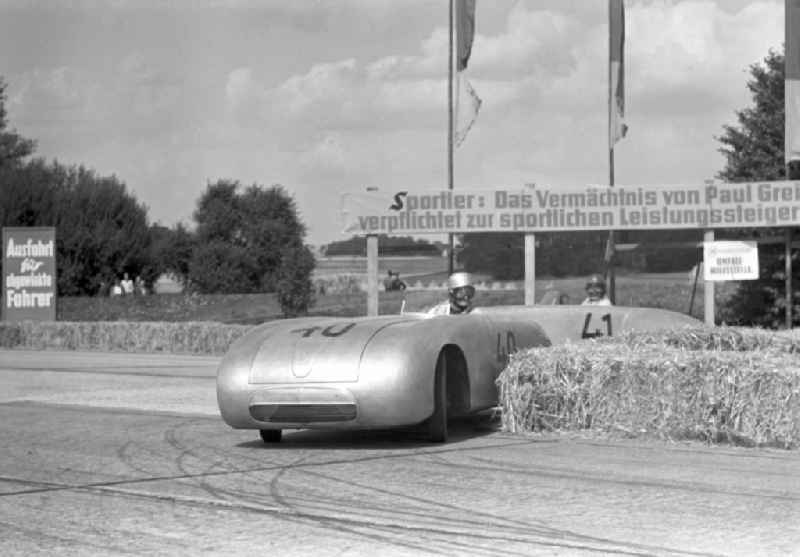 Competition racing and motorsport event ' Autobahn spider ' - international car and motorcycle race on the Autobahn in the district of Hellerau in Dresden in the state of Saxony on the territory of the former GDR, German Democratic Republic