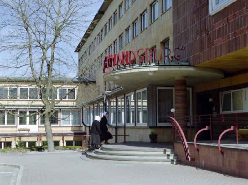 Exterior facade of the care facility and the retirement home ' Diakonissen-Mutterhaus ' in Elbingerode (Harz) in the state Saxony-Anhalt on the territory of the former GDR, German Democratic Republic