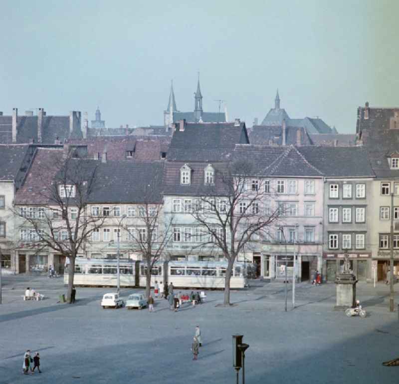 Domplatz in the district Altstadt in Erfurt in the state Thuringia on the territory of the former GDR, German Democratic Republic