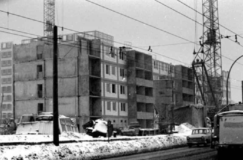 Januar 1973 Neubauten in der Frankfurter Herzbergstraße.