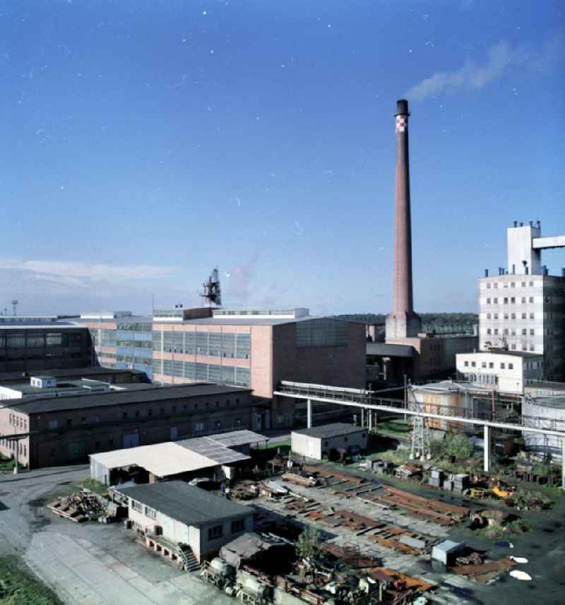 Das Fabrikgeländer der VEB / Volkseigener Betrieb Zuckerrübenfabrik Güstrow, heute im Besitz der Nordzucker AG. Die Fabrik gehörte zu den modernsten und leistungsfähigsten Betrieb in der DDR. Die Inbetriebnahme erfolgte im Oktober 1962.