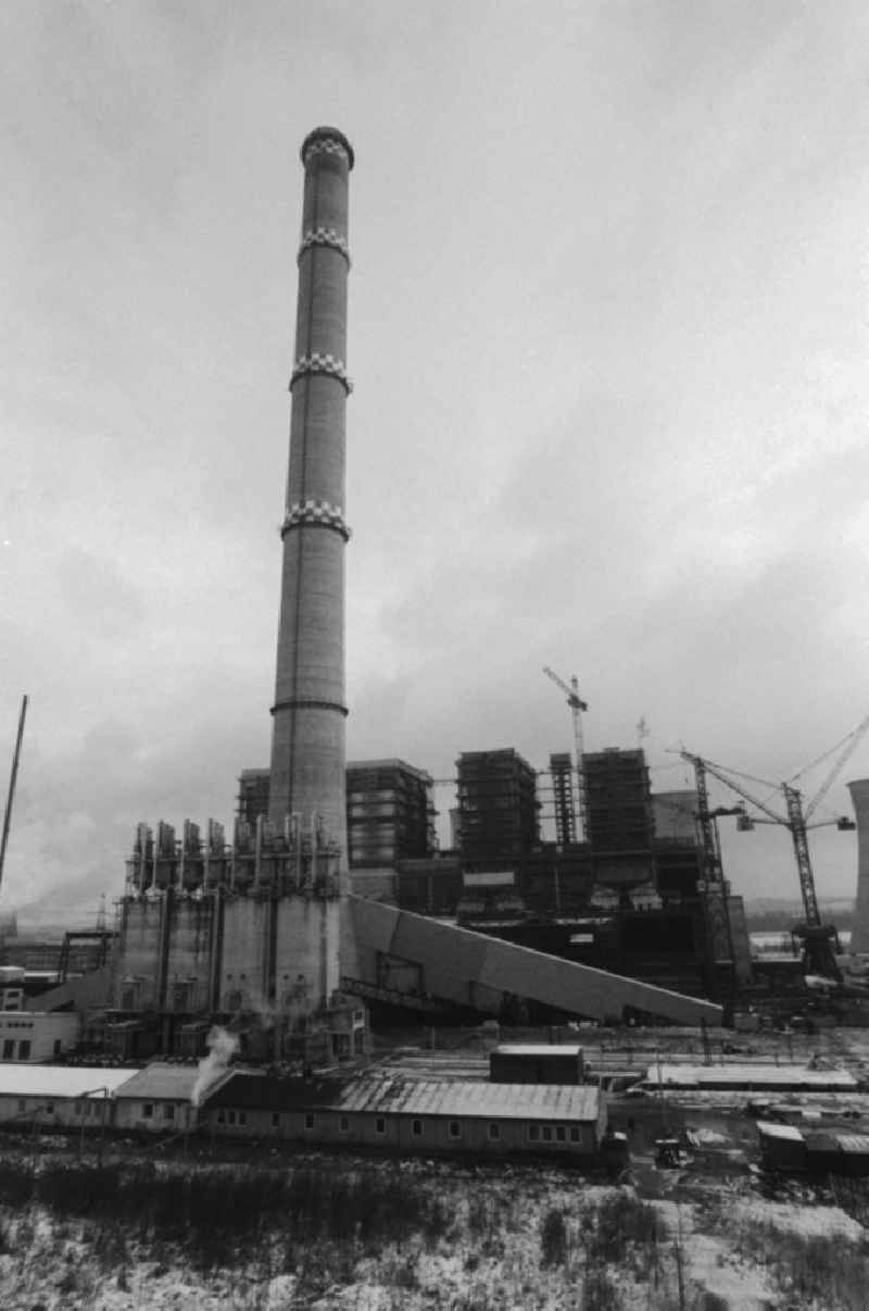 The power plant Hagenwerder, also called power plant 'Friendship of Nations' in GDR times, in Hagenwerder in Saxony in the area of the former GDR, German Democratic Republic