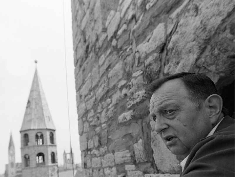Portrait shot Pastor Dr. Martin Gabriel in Halberstadt in the state Saxony-Anhalt on the territory of the former GDR, German Democratic Republic
