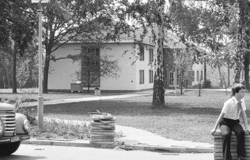 Lodging house on the area of the pioneer's republic Wilhelm Pieck in the Werbellin lake in Joachimsthal in the federal state Brandenburg in the area of the former GDR, German democratic republic