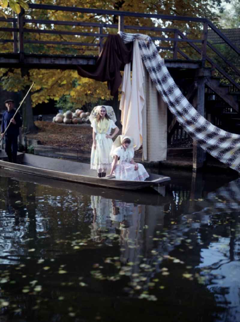 Costumes and garments of the Sorbian ethnic group in the Spreewald in Luebben (Spreewald) in the state Brandenburg on the territory of the former GDR, German Democratic Republic