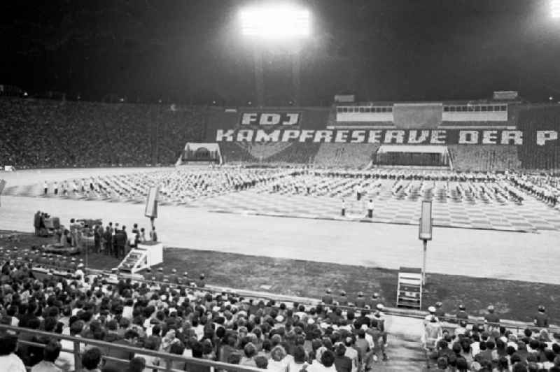 Gymnastics and Sports Festival Spartakiade in Leipzig in the state Saxony on the territory of the former GDR, German Democratic Republic