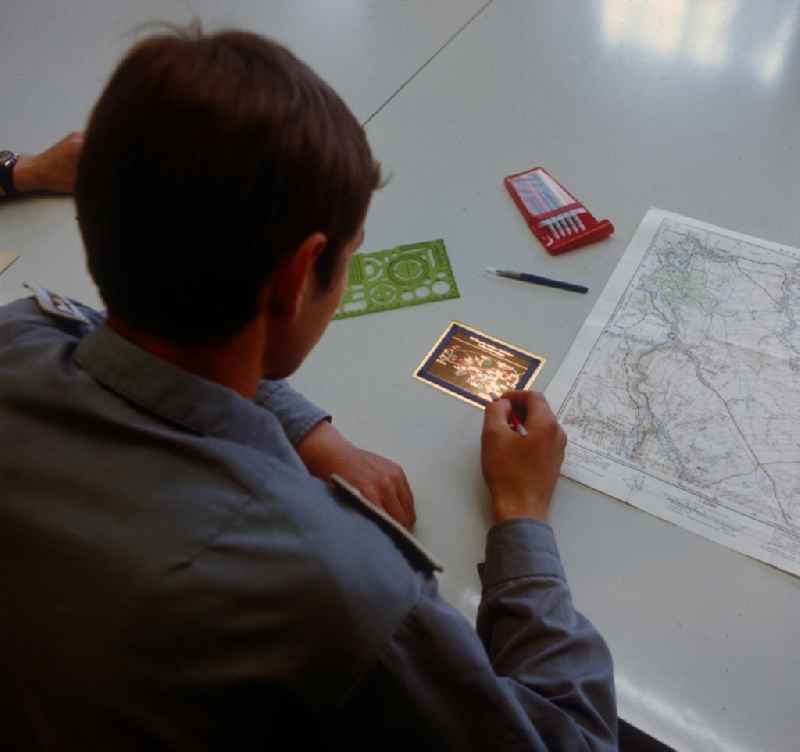 A cartographer of the NVA at work in Brandenburg